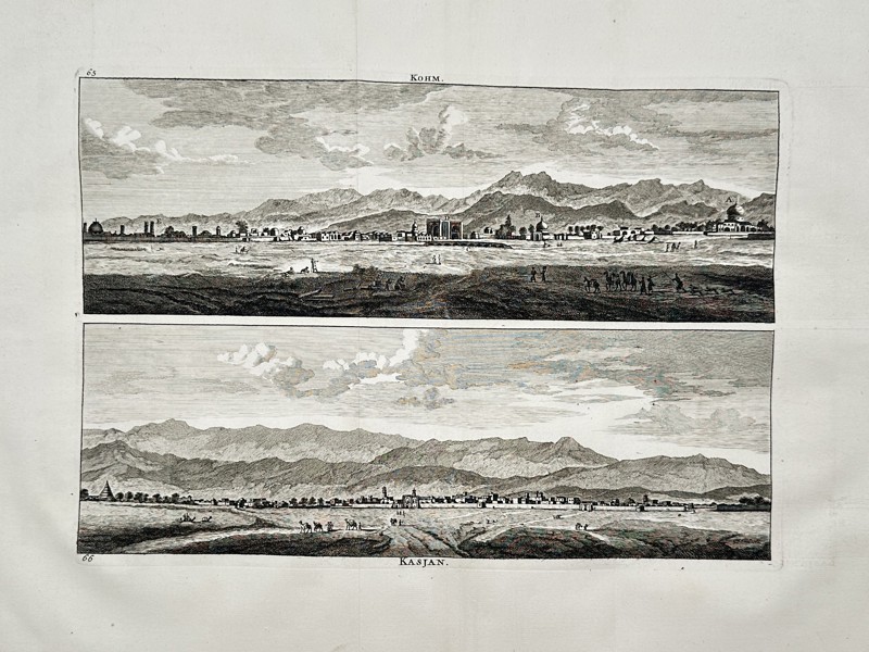 Cornelis de Bruyn (1652–1727) – Views of Kom and Kashan – Iran – Engraving (1711)