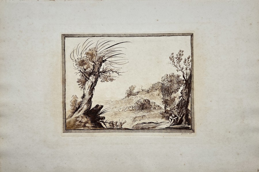 Francesco Bartolozzi (1727-1815) - The Landscape - After: Giovanni Francesco Barbieri (Guercino)