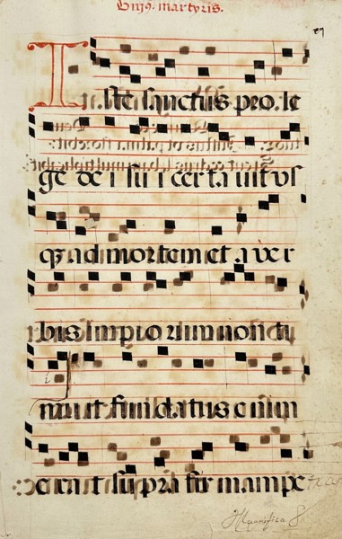 Unknown - Script - Latin antiphonary on paper with initials in red - 17th Century, Italy 