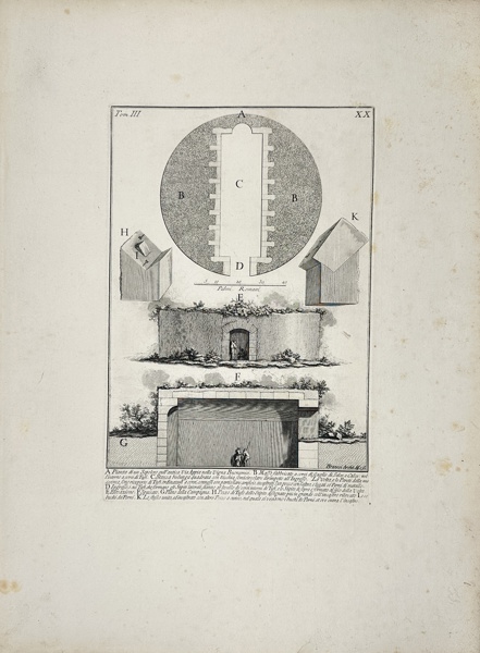 Giovanni Battista Piranesi - Plan of a tomb on the Appian Way in Vigna Buonamici / Pianta di un sepolcro sull'antica Via Appia nella Vigna Buonamici