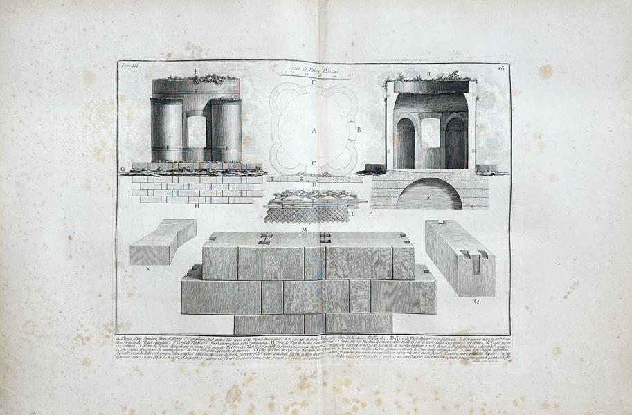 Giovanni Battista Piranesi - Architectural Print - Tomb to the via Appia Antica - Archaeological finds in and around Rome