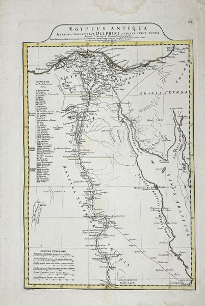 Jean-Baptiste Bourguignon d'Anville - Map of Ancient Egypt / Aegyptus Antiqua - Mandato Serenissimi Delphini Publici Juris Facta