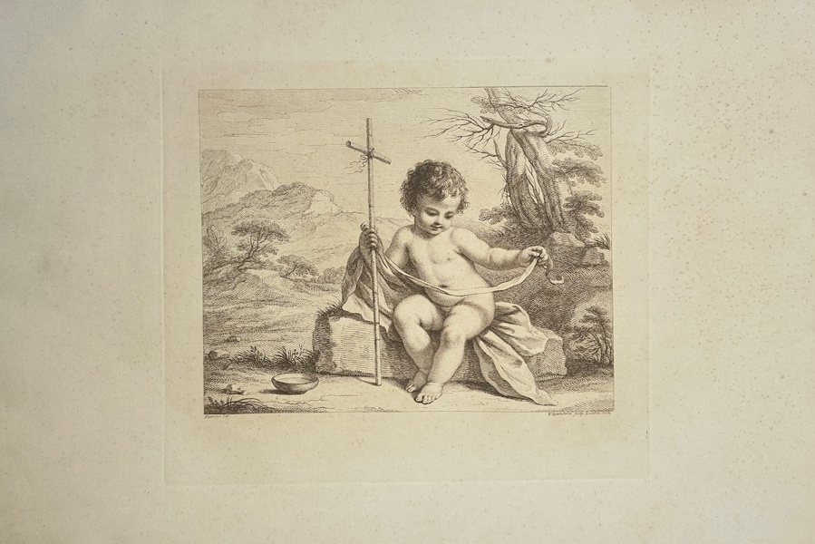 Giovanni Francesco Barbieri (1591-1666), Guercino after, Francesco Bartolozzi (1727–1815) - Large Folio Print - St. John the Baptist