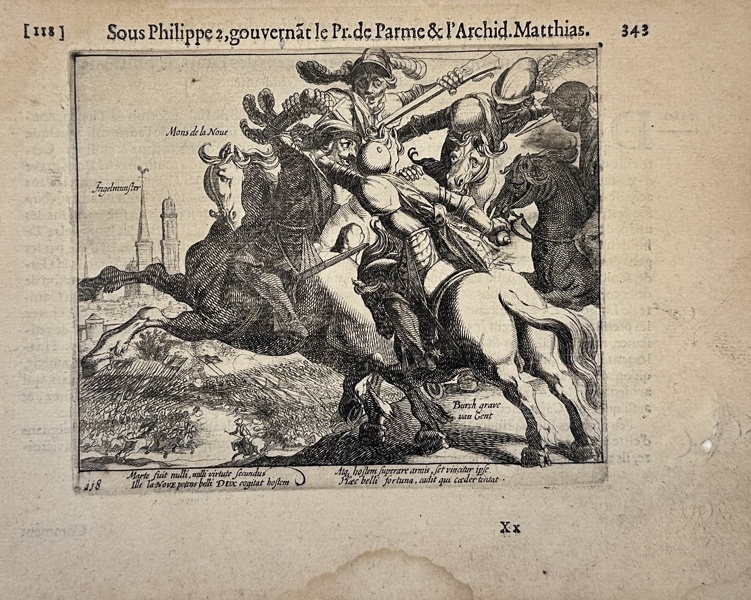 Guillaume Baudaert / Michiel Colijn - Depiction of François de la Noue captured during the Battle of Ingelmunster in 1580 - Les guerres de Nassau..