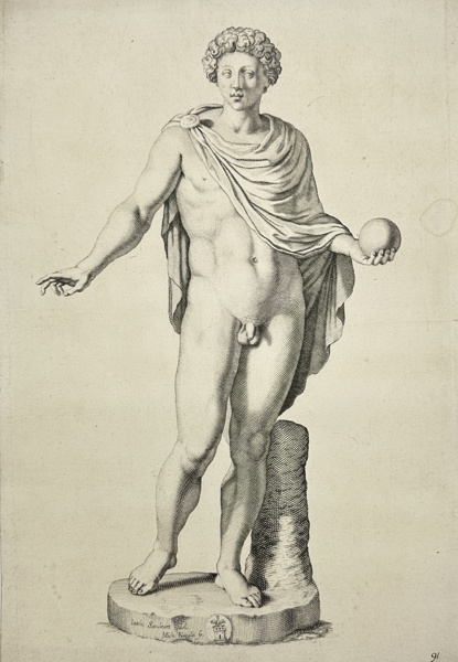 Michel Natalis (1610-1668) after Joachim von Sandrart - Statue of the young Marcus Aurelius