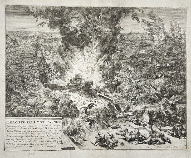 Romeyn de Hooghe - Deroute du Pont Farnese / The Destruction of the Farnese Bridge