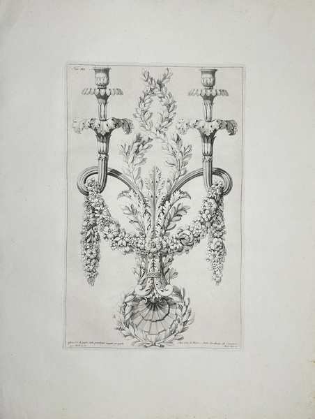 Albertolli Giocondo (1742–1839) / Giacomo Mercoli - Wall candelabra with two arms and floral motifs