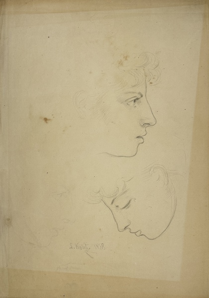 Louis Kolitz (1845-1914) - Hand-Signed Pencil Drawing - Portrait of a Young Woman