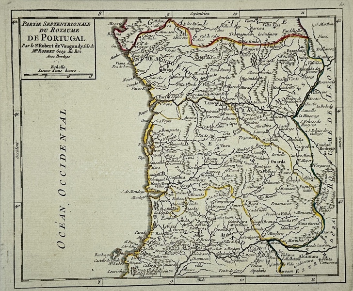 Didier Robert de Vaugondy (1723-1786) - Northern Part of the Kingdom of Portugal / Partie Septentrionale Du Royaume De Portugal