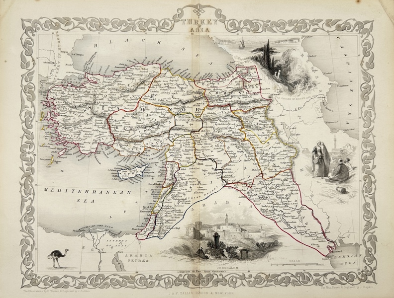 John Tallis / J. Rapkin - - Turkey In Asia - Illustrated Atlas - 1851-1860