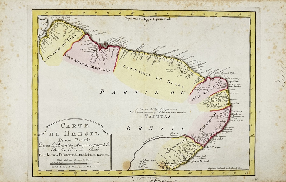 Jakob van der Schley / Jacques Nicolas Bellin - Carte Du Bresil, Prem. Partie… - Map of Brazil - South America