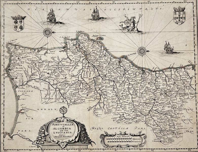 Willem & Jan Blaeu - Map of Portugal showing the Kingdom of Algarve