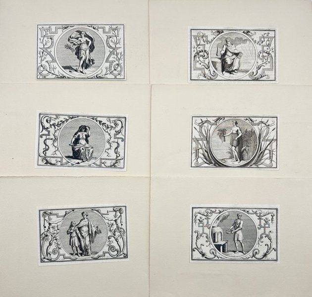 Hubert Kornelisz (1689-1733) & Frederick Ottens (1694-1727) - Set of 6 Engravings - Symbolism - Mythological Plot