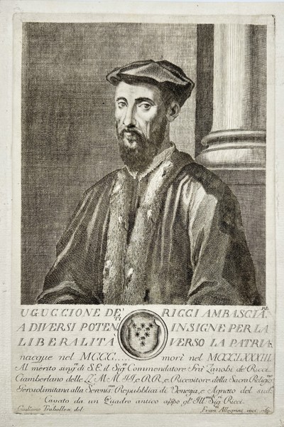 Antique Engraving - Francesco Allegrini - Portrait of Uguccione de Ricci - E24