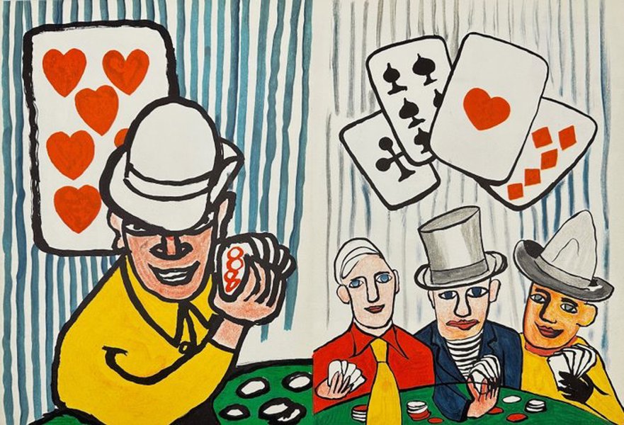 Alexander Calder (1898-1976) - Joueurs De Cartes - Original Lithography