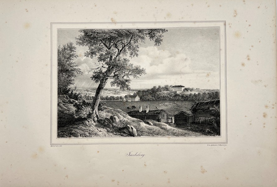 Ulrik Thersner (1779–1828) – Antique Engraving – "Jacobsberg" from Fordna och närvarande Sverige (1828–1867)