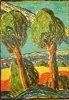Lars-Gunnar Holmqvist - Tranquil Swedish Landscape – Original Engraving (Sweden, 1949)