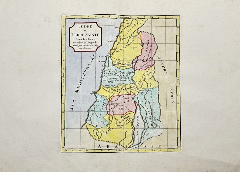 Robert de Vaugondy (1688-1766) - Asia - Holy Land (Judea); "Judee Ou Terre Sainte" - 1801-1820