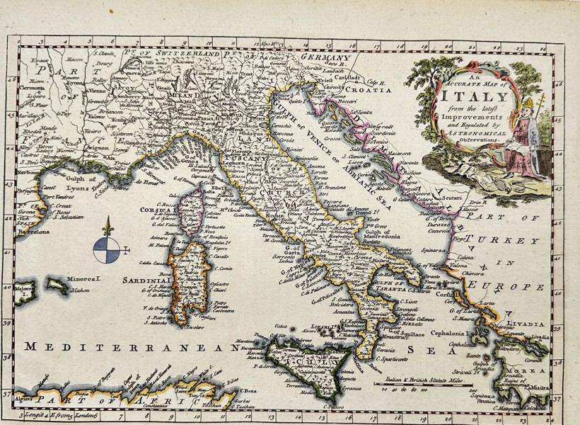 Thomas Bowen, Astronomical Observations - Map of Italy