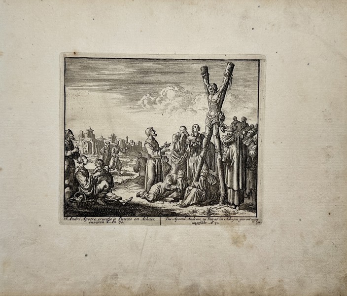 Jan Luyken (1649-1712) - Crucifixion of Apostle Andrew, Patras in Achaia