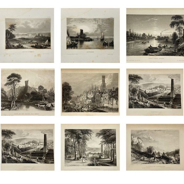 Joseph Meyer (1796-1856) - Set of 9 Antique Engravings - Belgium - Europe - 1833-1861