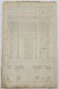 Jean-Francois de Neufforge (1714-1791) - Design of a Corinthian Portico - Facade and Plan of a Building