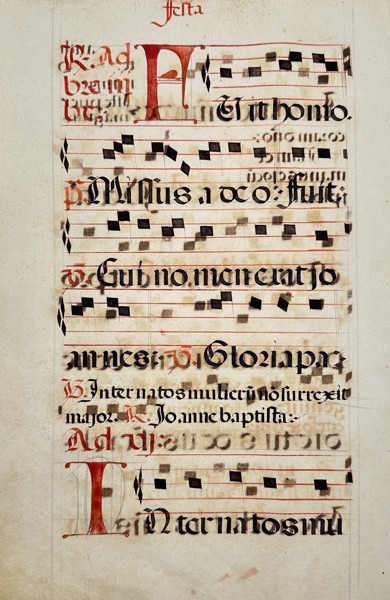 Unknown Artist - Script - Latin antiphonary on paper with initials in red - 17th Century - Italy 