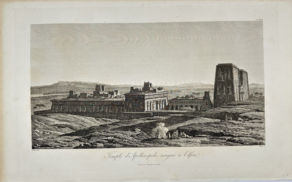 Dominique Vivant Denon - Antique Print, Temple of Edfu - Egypt