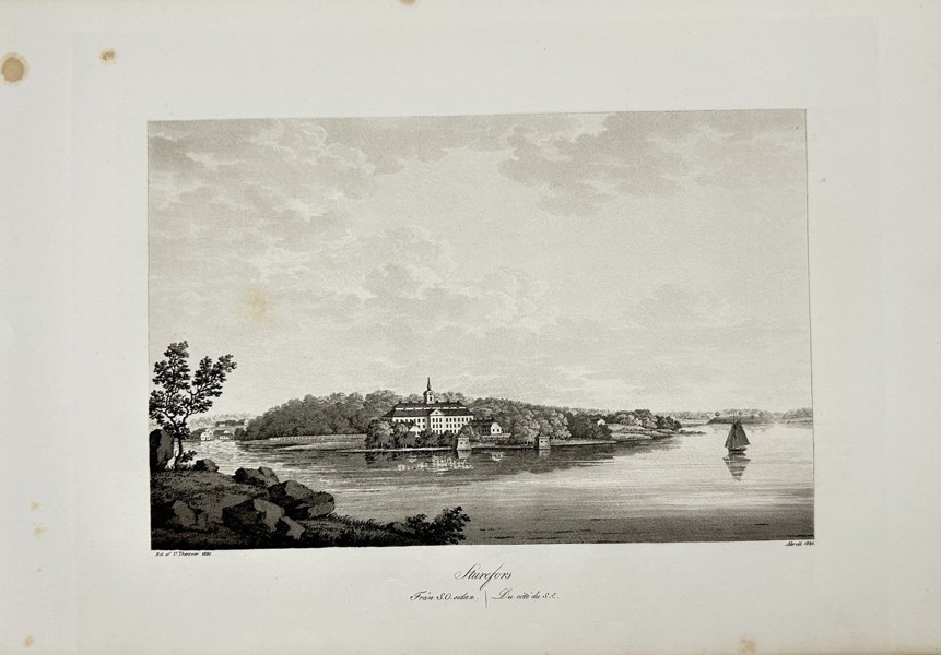 Ulrik Thersner (1779–1828) – View of Sturefors Castle near Linköping – Topographical Engraving from Fordna och närvarande Sverige (1828–1867)