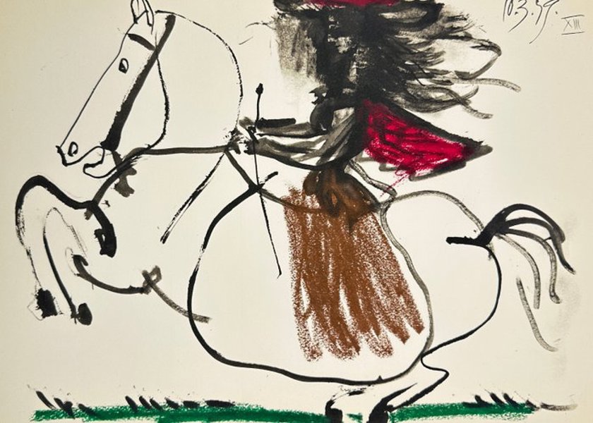 Pablo Picasso (1881–1973), after - Engraving from the Series Toros y Toreros - Jacqueline Riding a Horse III – 1961