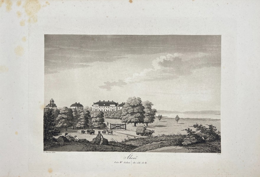 Ulrik Thersner (1779–1828) – View of Åkerö Castle – Engraving from "Fordna och närvarande Sverige" (1828–1867)