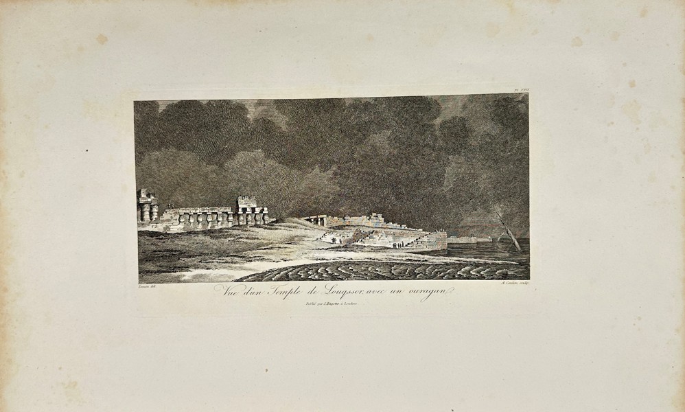 Dominique Vivant Denon (1747–1825) – Vue d’un Temple de Sonquer avec une colonne – Engraving from Voyage dans la Basse et la Haute Égypte (1809)