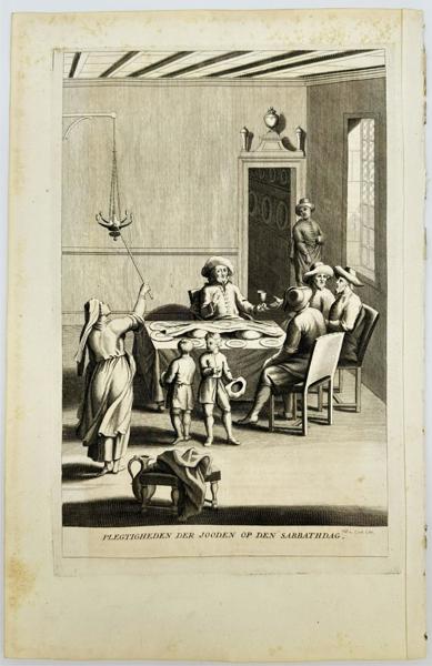 Antoine Augustine Calmet (1672–1757) – Ceremonies of Jews upon the Sabbath Day – Religious Print from Het algemeen groot historisch... van den gantschen H. Bybel (1725–1731)