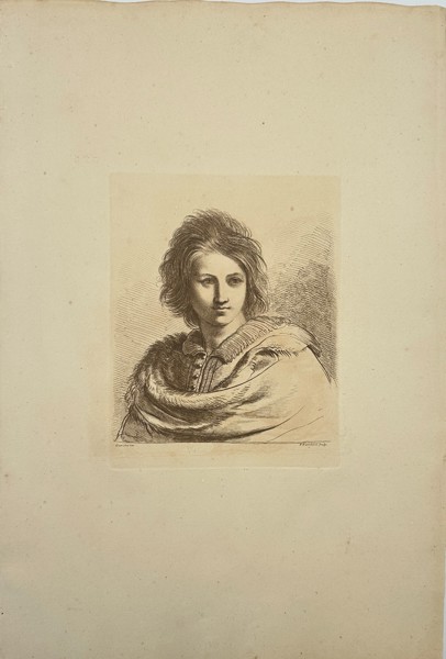 Francesco Bartolozzi (1728–1815) – Portrait of a Youth – Engraving after Giovanni Francesco Barbieri (Guercino) – London (1764)