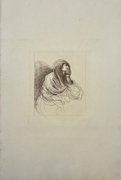 Francesco Bartolozzi (1728–1815) – Young Woman in a Thoughtful Attitude – Engraving after Giovanni Francesco Barbieri (Guercino) – London (1764)