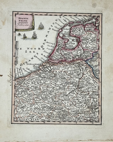Adam Friedrich Zürner (1679–1742) – Map of the Netherlands, Belgium and Northern France / Regnum Belgiæ accurate delineatæ – Hand-Coloured Copperplate Engraving (1729)
