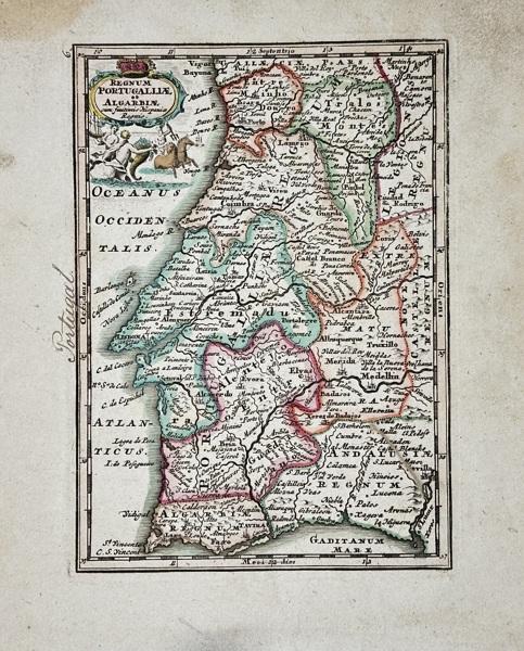 Christoph Weigel the Elder (1654–1725) – Map of the Kingdom of Portugal / Regnum Portugalliae et Algarbiae – Hand-Coloured Copperplate Engraving (c.1720)