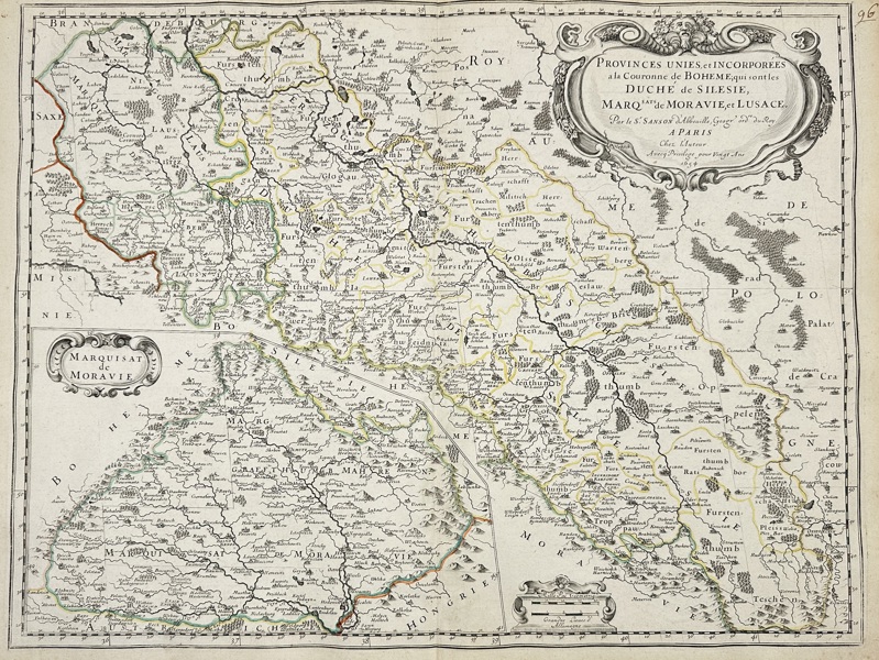 Nicolas Sanson (1600–1667) – Map of Silesia, Moravia and Lusatia / Provinces unies à la Couronne de Bohême – Large Copperplate Engraving (Paris, 1654)
