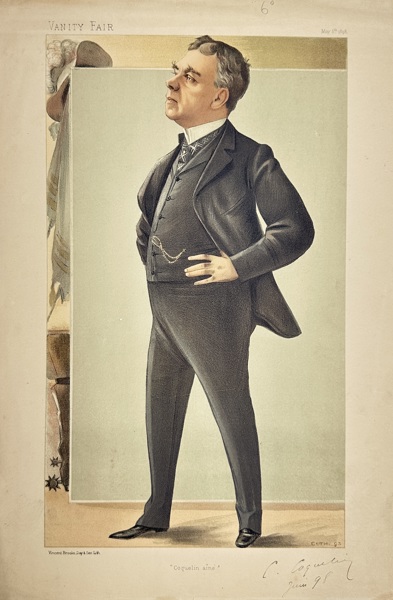 Leslie Ward (1851–1922) – Coquelin aîné – Chromolithograph Caricature from Vanity Fair (May 9, 1895)