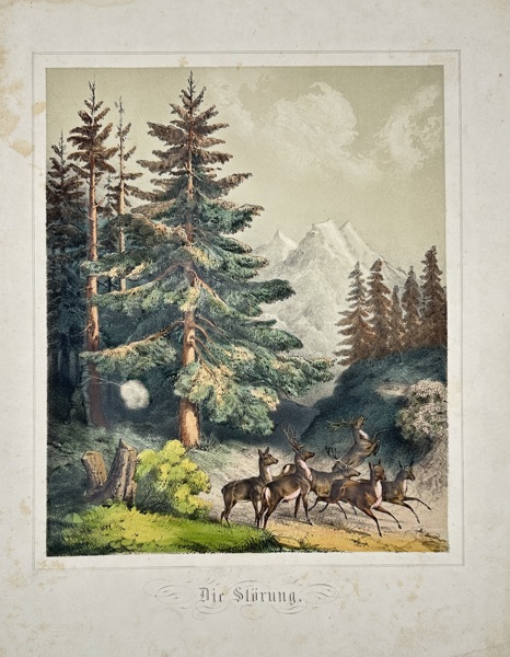 Ernest Lotichius (1810–1878) – Die Störung – Hand-Coloured Lithograph (Mid-19th Century)