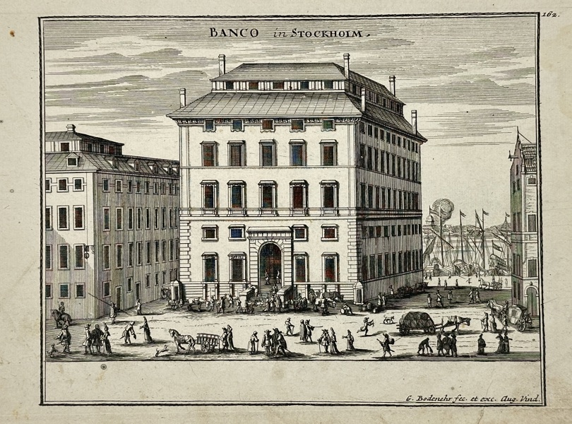 Gabriel Bodenehr (c.1664–1729) – Banco in Stockholm – Copperplate Engraving (early 18th Century)