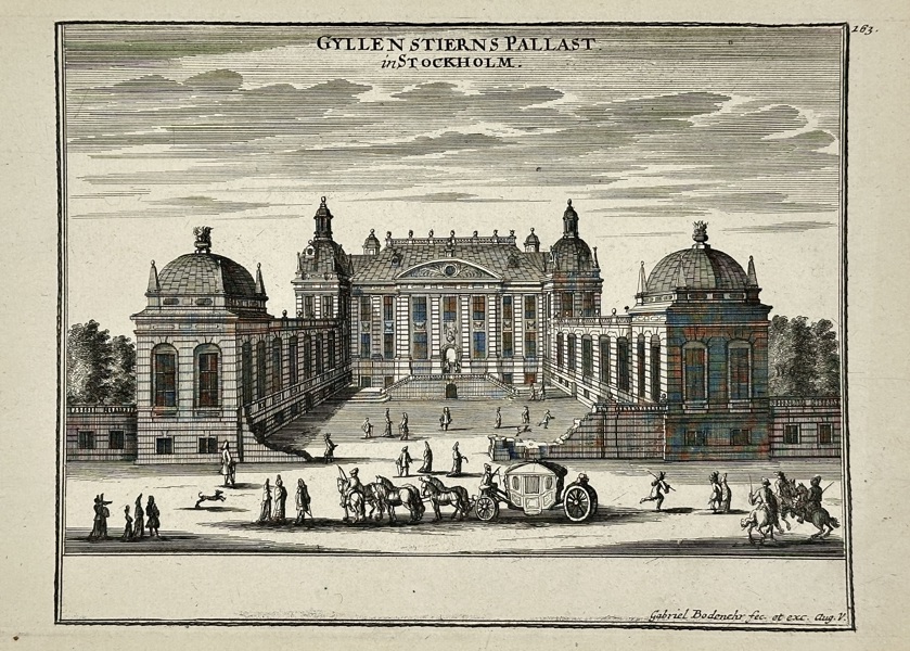Gabriel Bodenehr (c.1664–1729) – Gyllenstierns Pallast in Stockholm – Copperplate Engraving (early 18th Century)