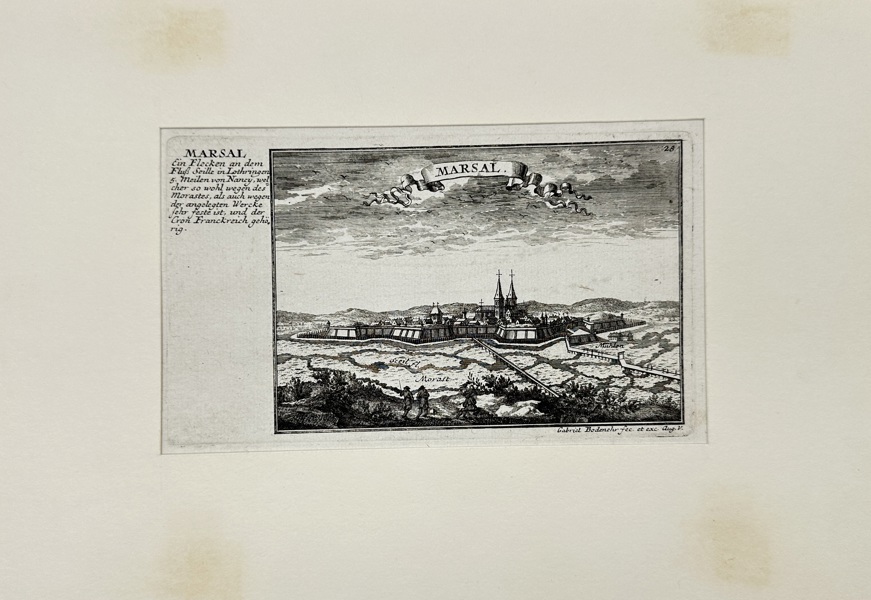 Gabriel Bodenehr the Elder (1664–1758) – Marsal – Copperplate Engraving of the Fortified Town in Lorraine (Early 18th Century)