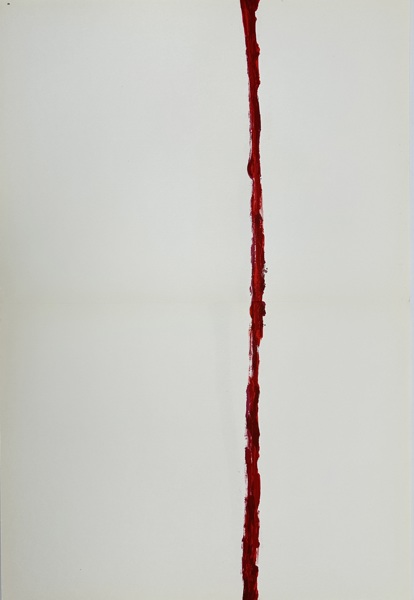 Antoni Tàpies (1923–2012) – Vertical Red Gesture – Colour Lithograph from Derrière Le Miroir No. 180 (1969)