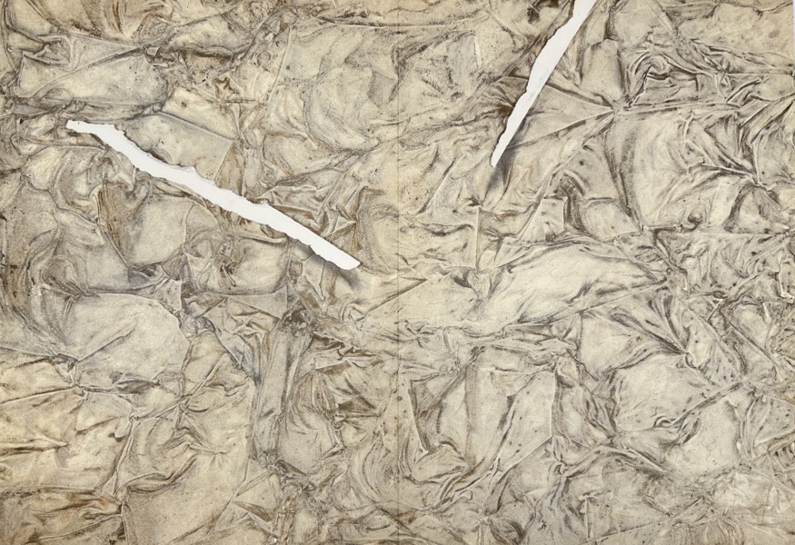 Antoni Tàpies (1923–2012) – Crumpled Surface with Tear – Textured Lithograph from Derrière Le Miroir No. 180 (1969)
