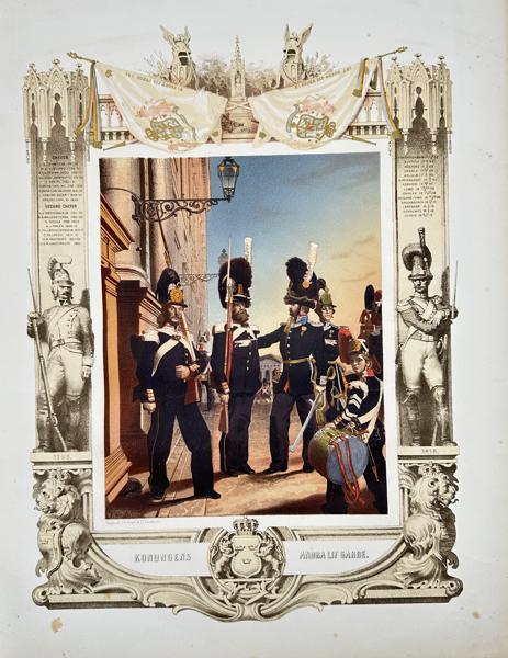 Johan Mankell (1813–1896) – KONUNGENS ANDRA LIVGARDE – Hand-Coloured Lithograph from Svenska Arméns Uniformer (1864)