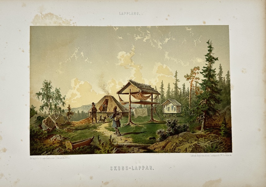 Nils Eklund & Johan Gustaf Giron (1844–1913) – Skogs-Lappar – Hand-Coloured Chromolithograph from the Lappar Ethnographic Series (c.1882)