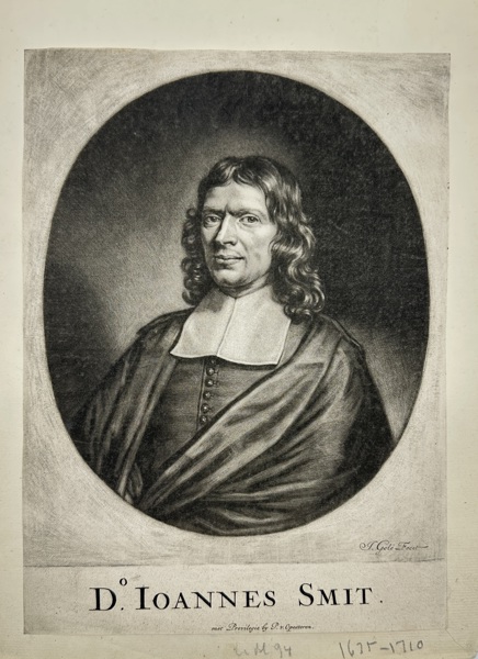 Jonas Gole (c.1630–1679) – Portrait of Dr. Ioannes Smit (1675–1710) – Mezzotint Engraving (Late 17th Century)