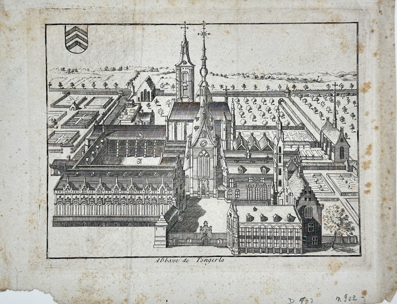 Joseph Langemans - Antique Engraving – Abbaye de Tongerlo – Belgium (1725)