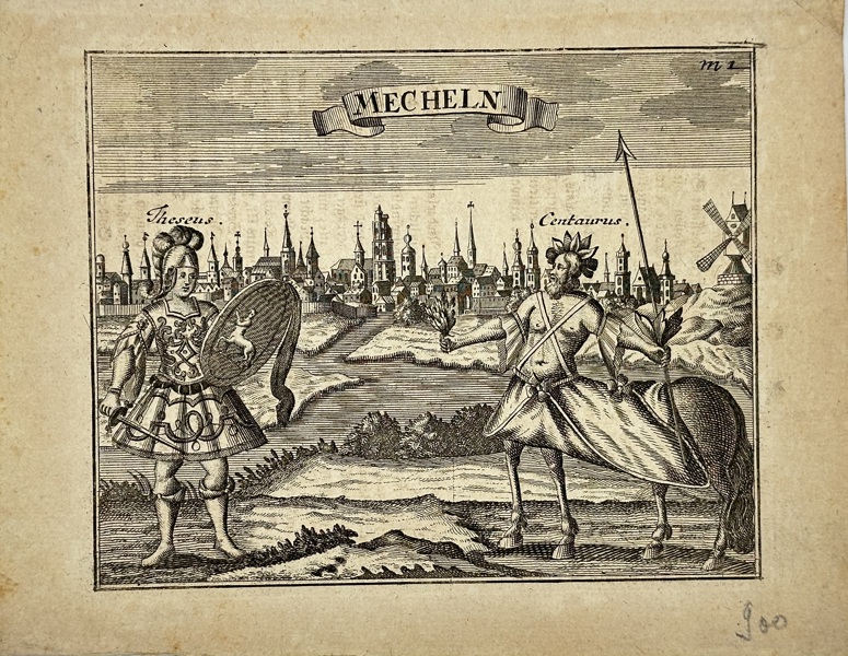 Johann Heinrich Leonhard Faßmann (1680–1743) – Antique Engraving – "Mecheln, Gesamtansicht" – Belgium (1725)